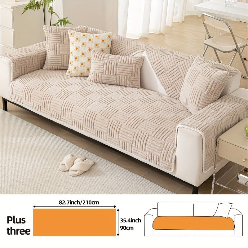 Soft, non-slip sofa cover for pet-friendly furniture protection in any room.