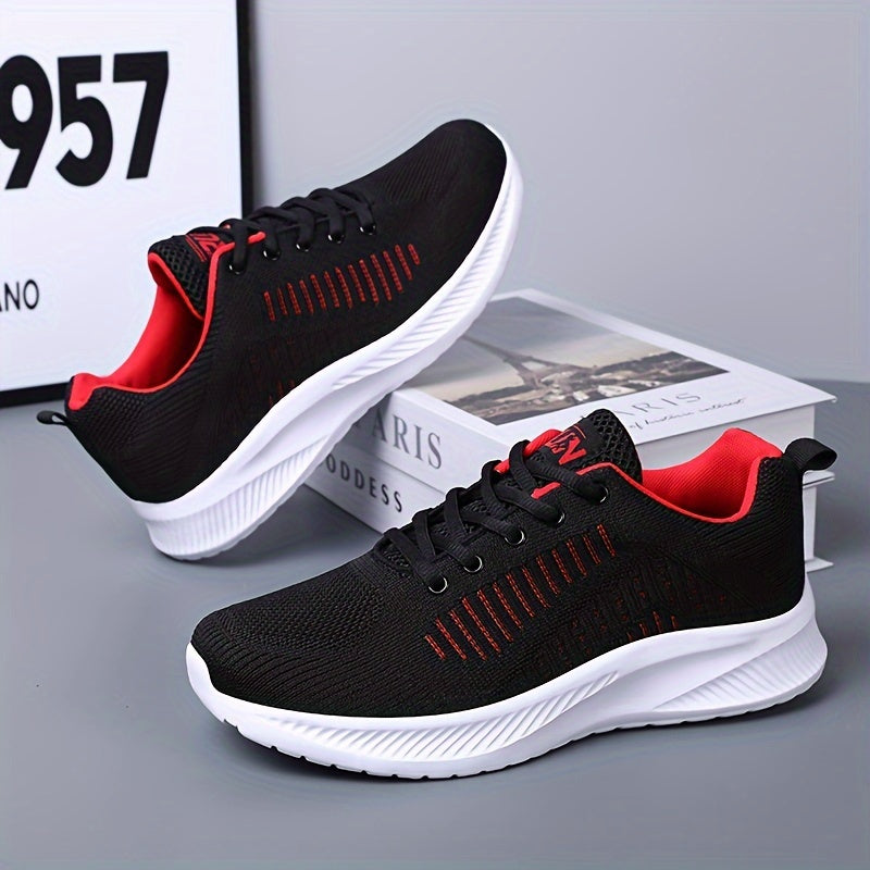 Men's lightweight and breathable lace-up sports shoes for road running, fitness, and casual wear.