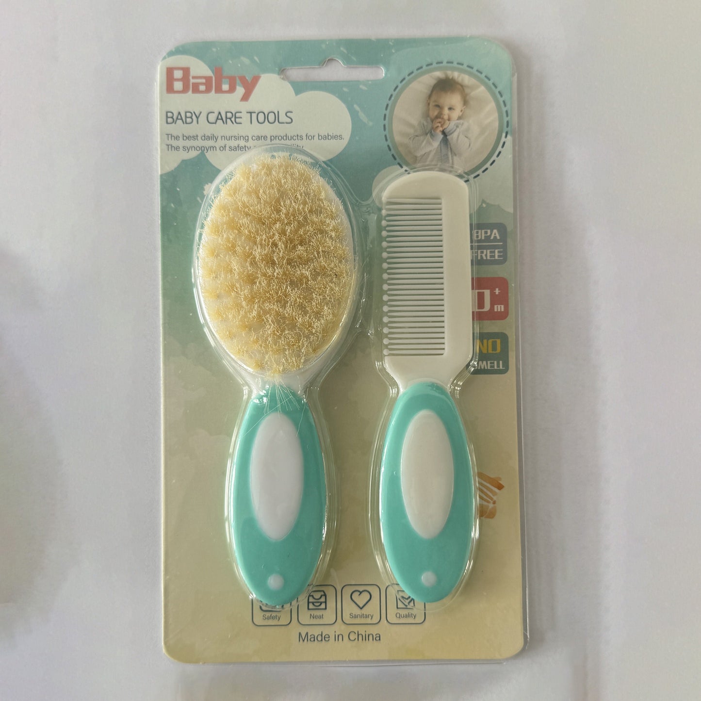 Set of 2 Baby Hair Brush and Comb for Treating Cradle Cap | Gentle Baby Brush with Soft Bristles, Baby Comb, Massaging Baby Care Set | Perfect Grooming Set for Infants and Young Children