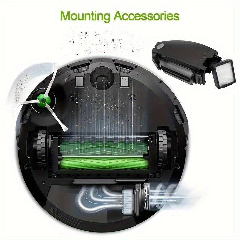 iRobot Roomba Accessories Kit - Compatible with I7, I7+, I8, I8+, I1, I2, I3, I3+, I4, I4+, I6, I6+, E5, E6, E7, J6, J7, J7+/ Plus E - Includes 6 Edge Brushes, 2 HEPA Filters, and Floor Attachment Cleaning Tool - 8 Pieces