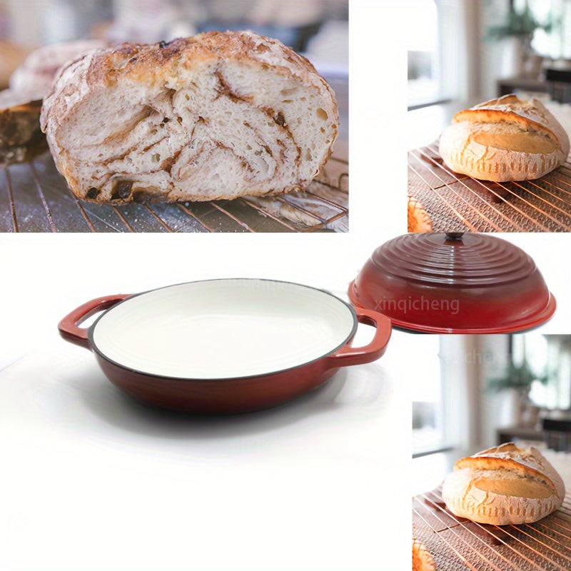 Top-of-the-line 11-Inch Dutch Oven Made from Enamel-Coated Cast Iron - Featuring a Non-Stick Surface, Ideal for Baking Homemade Bread & Sourdough, Great for Both Home and Professional Kitchens