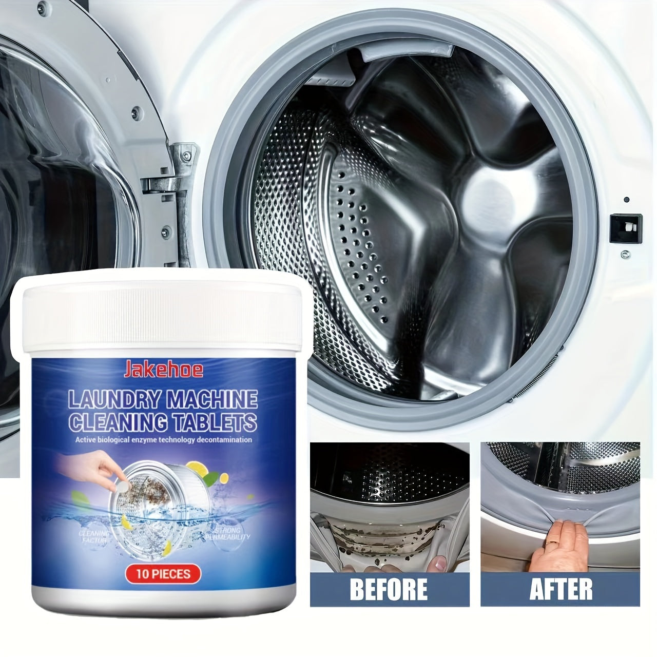 10 Multi-Purpose Washing Machine Cleaner Tablets for eliminating odors and stains in both RVs and homes.