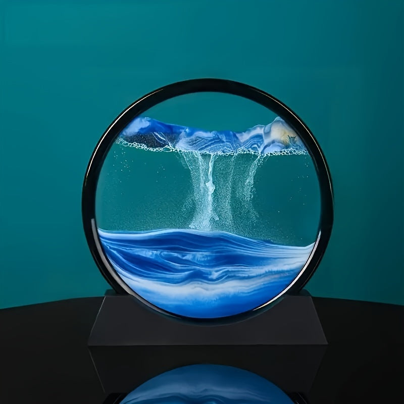 3D Deep Sea Sand Art for Stress Relief - Easy to set up, ideal for office and bedroom decor, great glass craft gift