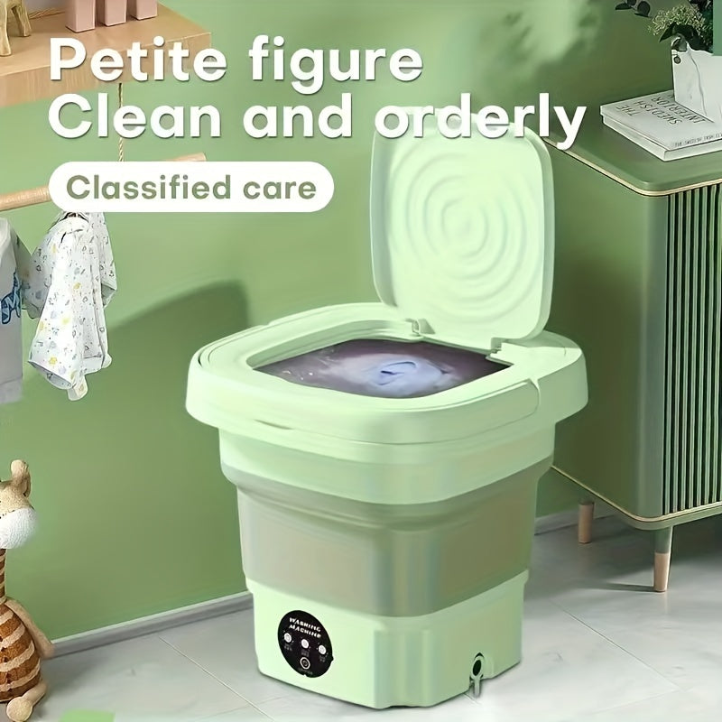 1pc 8L Folding Mini Washing Machine: Ideal for small loads and easy to transport for business travel.