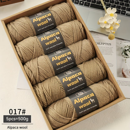 500G Alpaca Wool Yarn, 245 Thick Knitting Needles, Multi-Colored Kit for Autumn and Winter Fashion DIY Projects. Includes Yarn for Sweaters, Cardigans, Scarves, Hats, Gloves, Pants, and