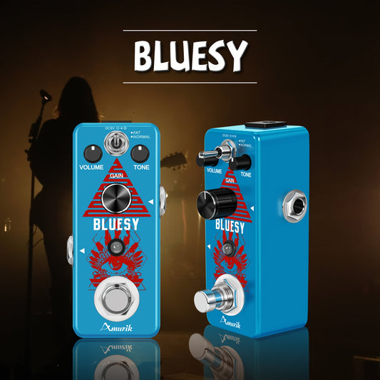 Classic Overdrive Guitar Pedal with Blues Drive Vintage Effect, Warm/Hot 2 Modes, Mini Size True Bypass