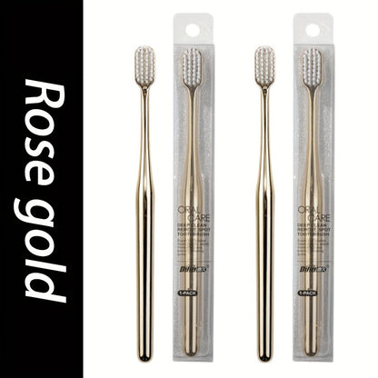 1 or 2 soft toothbrushes with bamboo charcoal bristles for effective oral care at home.