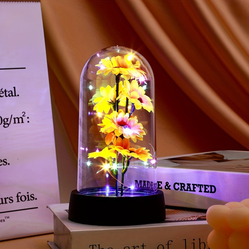 Simulated sunflower night light, perfect for special occasions and home decoration.