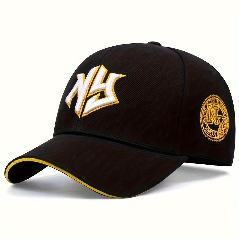 ERCOALGO Embroidered Letter Baseball Cap for Outdoor Activities, Hand Washable, 100% Textile Material, Black.