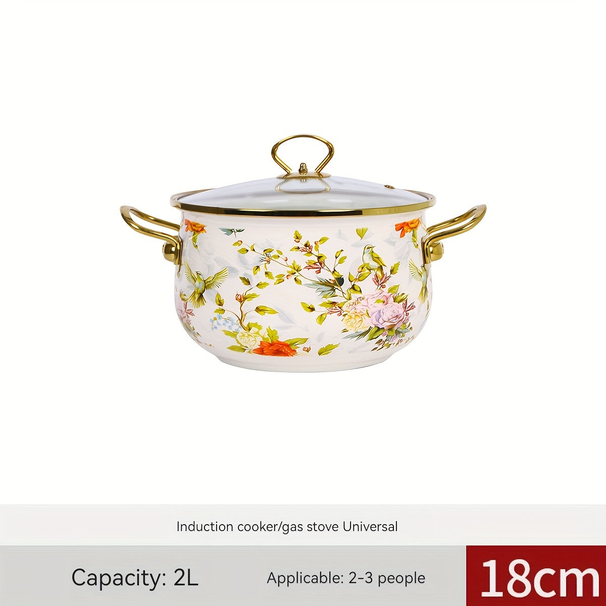 Premium Enamel Soup Pot featuring Dual Handles - Designed for High Temperatures, Spacious for Stewing & Boiling, Compatible with Gas and Electric Stoves, Ideal for Home and Restaurant Use in Kitchens