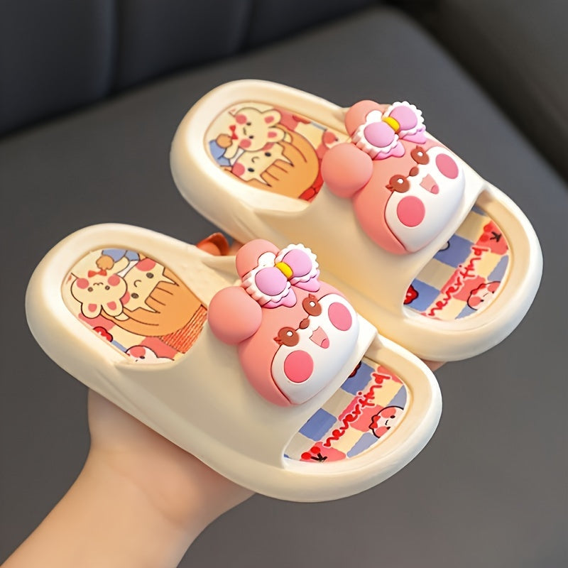 Kids' adorable cartoon slippers with anti-slip features, suitable for all seasons. Great for indoor and outdoor use.