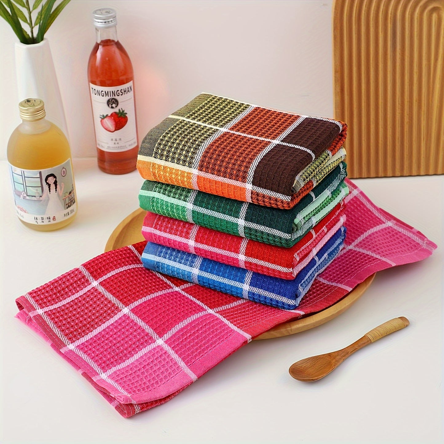 Pack of 12/6/4/2 extra-large waffle cleaning cloths, dish towels, scouring pads, tea towels, and daily towels for washing and drying dishes and household items.