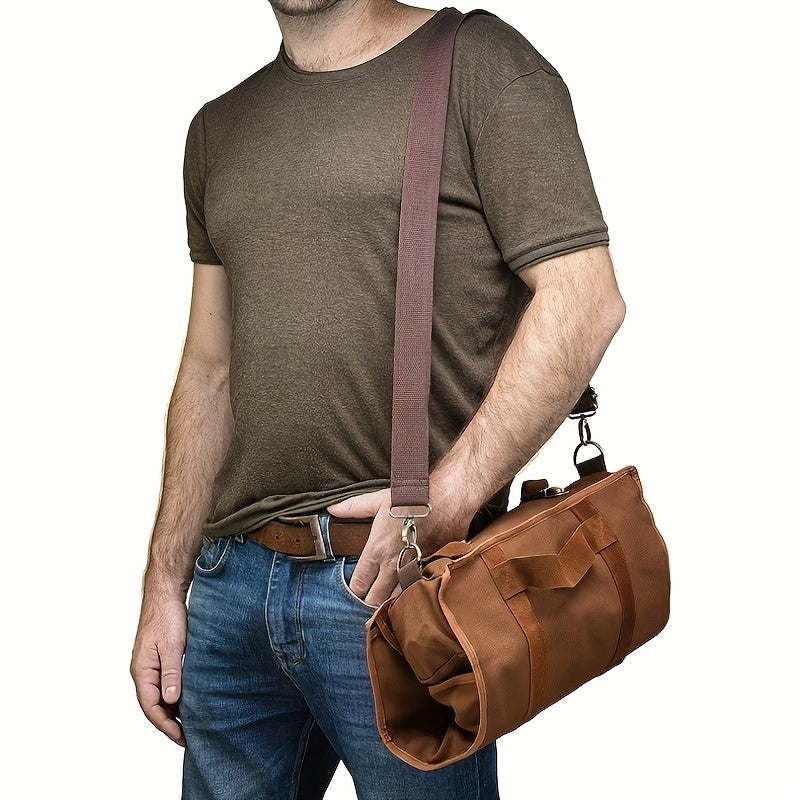 Canvas one-shoulder bartender bag for professional use, shock-proof and portable for outdoor events.