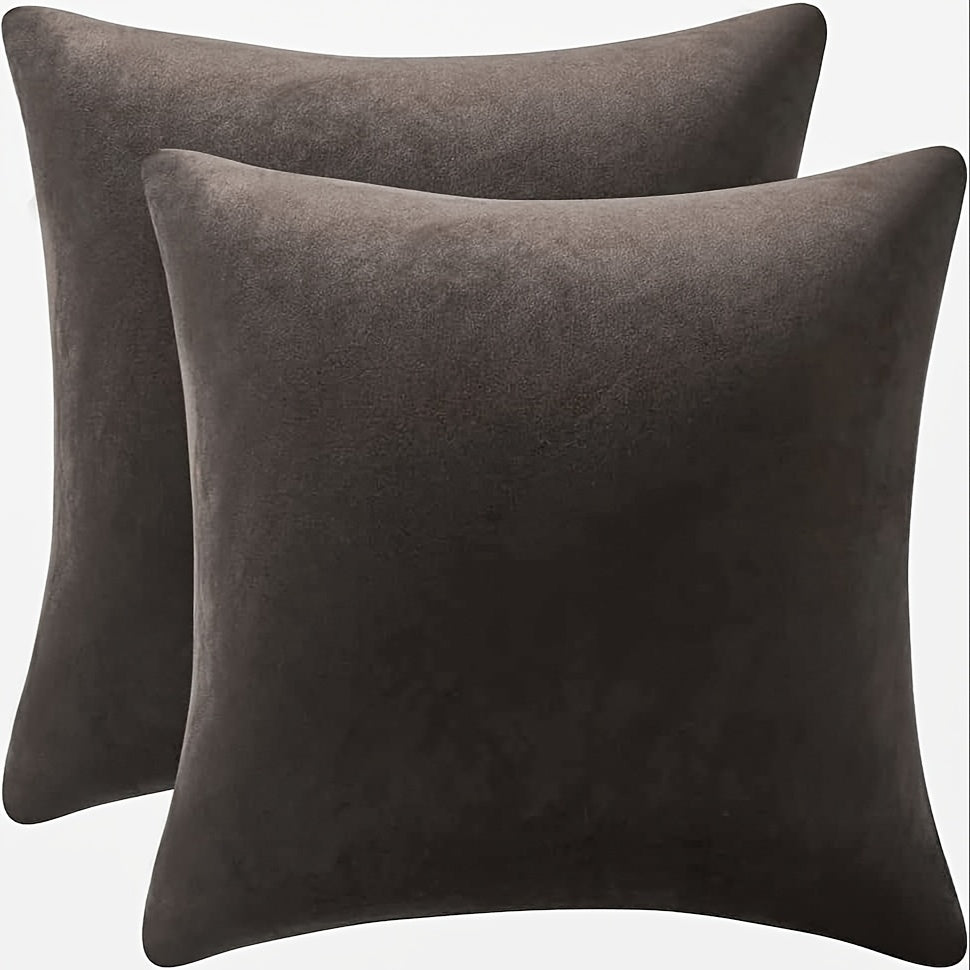 2 Velvet decorative pillow covers without insert, 45.72cm each, for sofa, bed, car, living room.