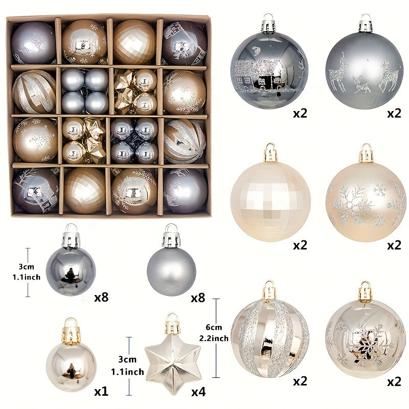 44 Christmas ball ornaments for decorating Christmas trees at home parties, weddings, and as holiday gifts.