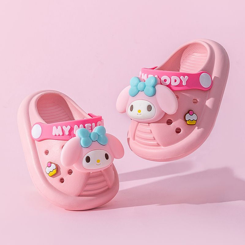 Hello Kitty Kids Slippers: Unisex Toddler Cartoon Clogs with Non-Slip Sole, Breathable Sandals for Summer Beach Casual Outdoor Wear for Boys and Girls.