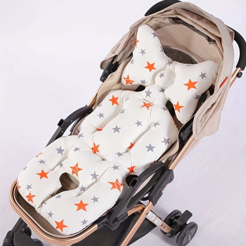 Cushioned Cotton Pad for Stroller with Cute Cartoon Design, Chair Cushion with Thickened Padding, Seat Cushion for Stroller