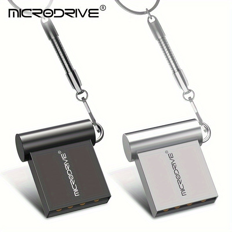 MICRODRIVE Супер Мини Металлический USB 2.0 Флеш-накопитель с Брелоком - Доступен в 16ГБ, 32ГБ, 64ГБ