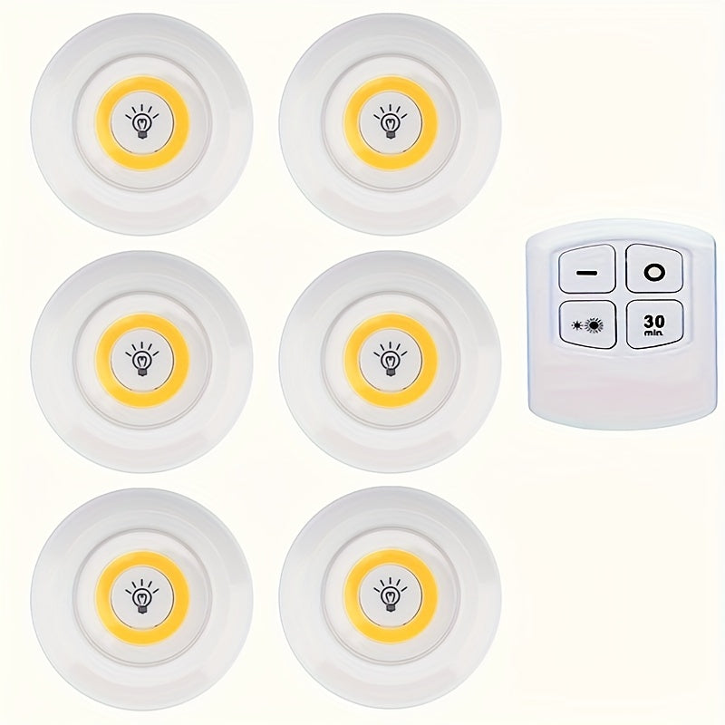 Smart Wireless LED Under-Cabinet Lights with Remote Control, for Wardrobe, Kitchen, and more. Available in 6pcs, 3pcs, 1pc.