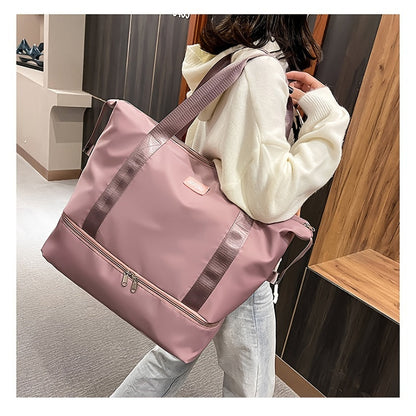 Durable Sports Tote Gym Bag with Separate Compartments for Wet and Dry Items, Ideal for Travel or Gym Use. Stylish Shoulder Weekender Bag for Women with Large Capacity, Perfect for Overnight trips. Also functions as a versatile Diaper Bag. Great gift