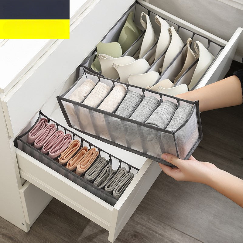 Lightweight 3-in-1 Fabric Underwear Organizer with Multi-Compartments for Bras, Socks, and Panties - Ideal for Home Storage