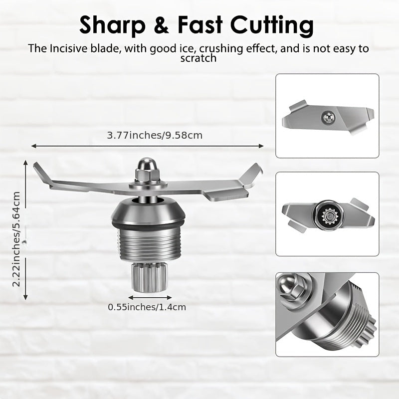 Replacement blade for Vitamix blender made of stainless steel, compatible with 5200 series and 64 oz & 32 oz containers, suitable for contact with food.