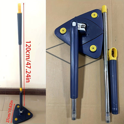 [Eng yaxshi tanlov] 360° aylanishga ega uchburchak mopu, har qanday yuzada samarali tozalash uchun moslashtiriladigan uzunlik - uyda yotoqxona, hammom, oshxona, yashash xonasi va pollarda foydalanish uchun mukammal