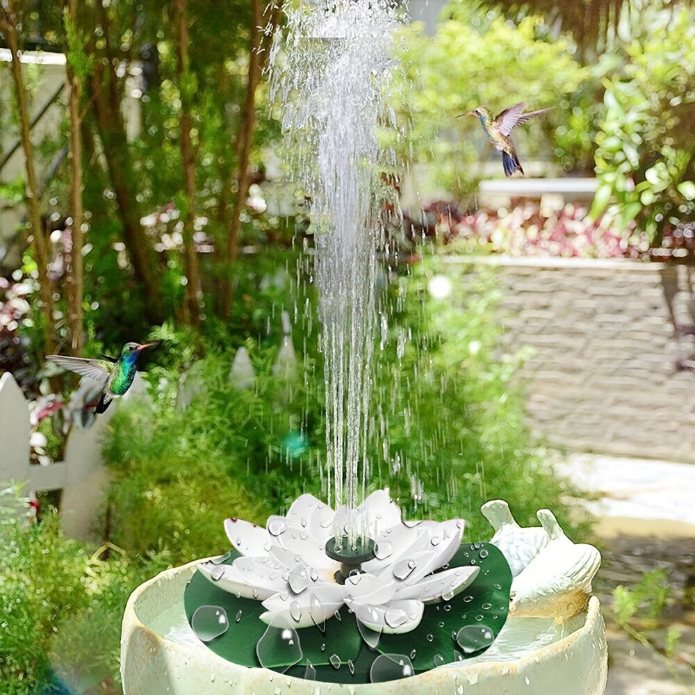 2.5W/1.5W Solar Fountain Pump - Easy install, Floating Lotus design for ponds, patios & bird baths, independent floating design