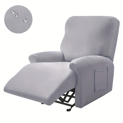 Waterproof, stretchable recliner chair covers set of 4. Suitable for all seasons with skin-friendly fabric. Machine washable.