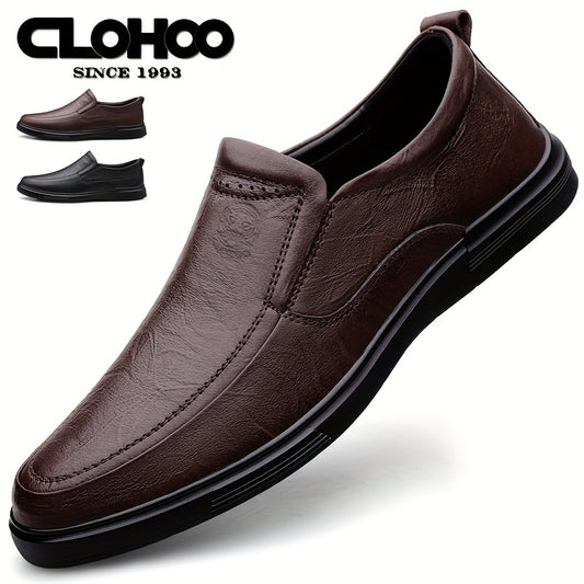 CLOHOO Men's Handmade Slip On Loafer Shoes