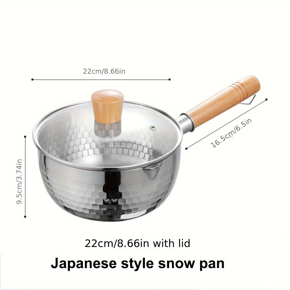 Japanese Stainless Steel Snow Pan, Household Small Milk Pan, Non-stick Pan for Food Supplements, Cooking Noodle Soup Pan, Suitable for Electromagnetic Stove, 1 Piece