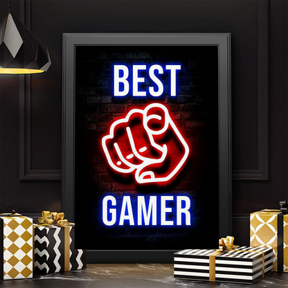 Set of 6 Modern Art Design Neon Style Wall Posters Featuring Video Gamer Quotes, Frames Not Included, Perfect Gifts for Room Decor, Playroom or Bedroom, A4 size 11.4"x8.3" (29x21cm)