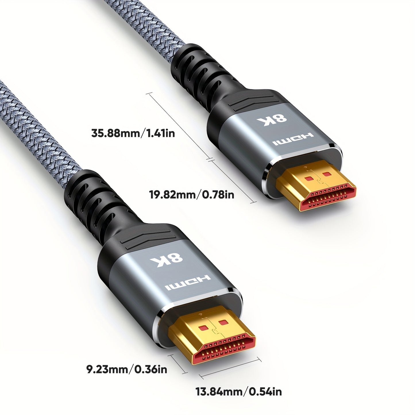 Highwings 8K HDTV 2.1 Cable, 48Gbps, 3D 8K@60Hz, eARC, HDR10, HDCP 2.2&2.3, DTS:X, Dynamic HDR, Compatible with Roku TV/HDTV/PS5/Blu-ray, Category 8 Ethernet Cable, Uncharged, 2023 Model