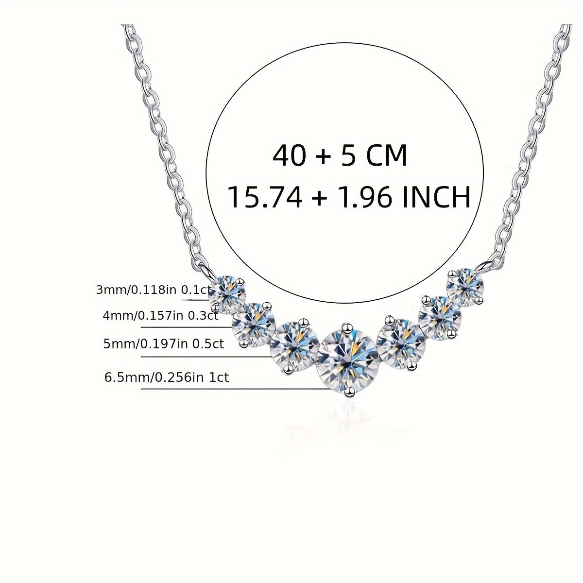 Beautiful 2.8ct Moissanite Choker Necklace for Women - Exquisite 925 Sterling Silver, Ideal for Engagement, Anniversary, and Birthday Presents