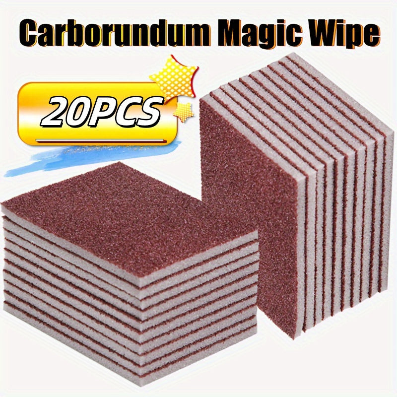 Set of 16 Large Carborundum Magic Wipe Pads - Powerful Scrubbing Sponges for Kitchen & Bathroom Cleaning, Rust Stain Removal, and Dishwashing - Multi-Purpose Stainless Steel Scouring Pads for Effective Dirt and Grime Removal, Cleaning Sponge