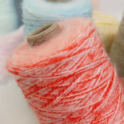 1 barrel of 200g 50% mohair hair 50% acrylic, soft and comfortable for knitting sweaters, scarves, hand knitting, crochet. Mohair hair, 3-strand yarn, 1mm thick, thickness 6".