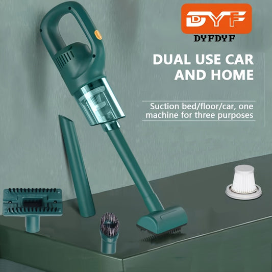 DYFDYF Handheld Car Vacuum Cleaner - High-Power, Wet/Dry, LED Light, Multi-Nozzle for Home, Office, Pet Use