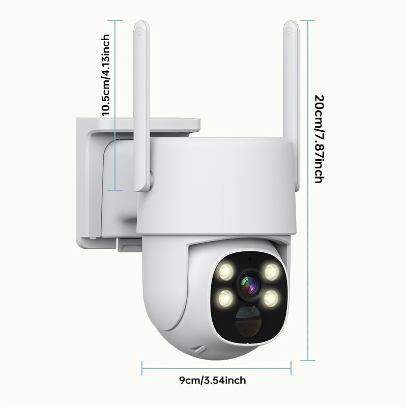 Introducing the ZHXINSD 4MP Solar-Powered Outdoor Security Camera, equipped with Wireless WiFi, 2.4G technology, Two-Way Audio, Color Night Vision, Motion Detection, Rechargeable Battery, USB Charging, and IP65 Waterproof rating. (SD/Cloud storage not