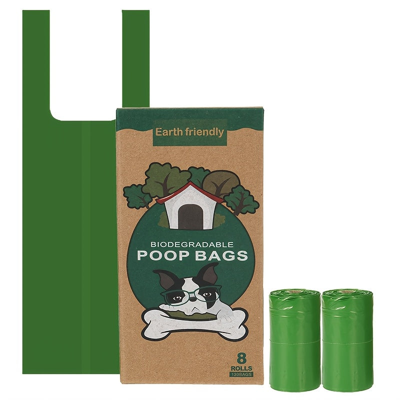 Vest-Style Outdoor Dog Poop Collection: 120 Biodegradable Pet Waste Bags