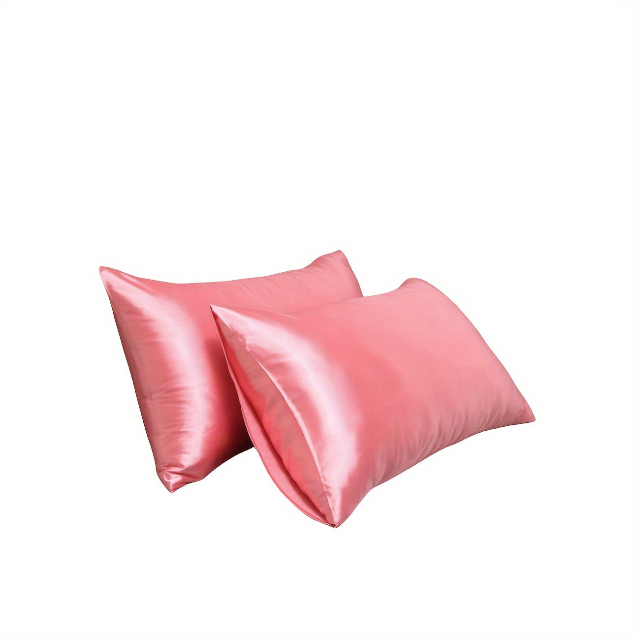 A set of two luxurious sateen pillowcases, each weighing 90g and featuring an envelope closure. Crafted from 100% polyester satin and silky fabric, these pillowcases are designed to be gentle on both hair and skin. They come in a variety of colors to