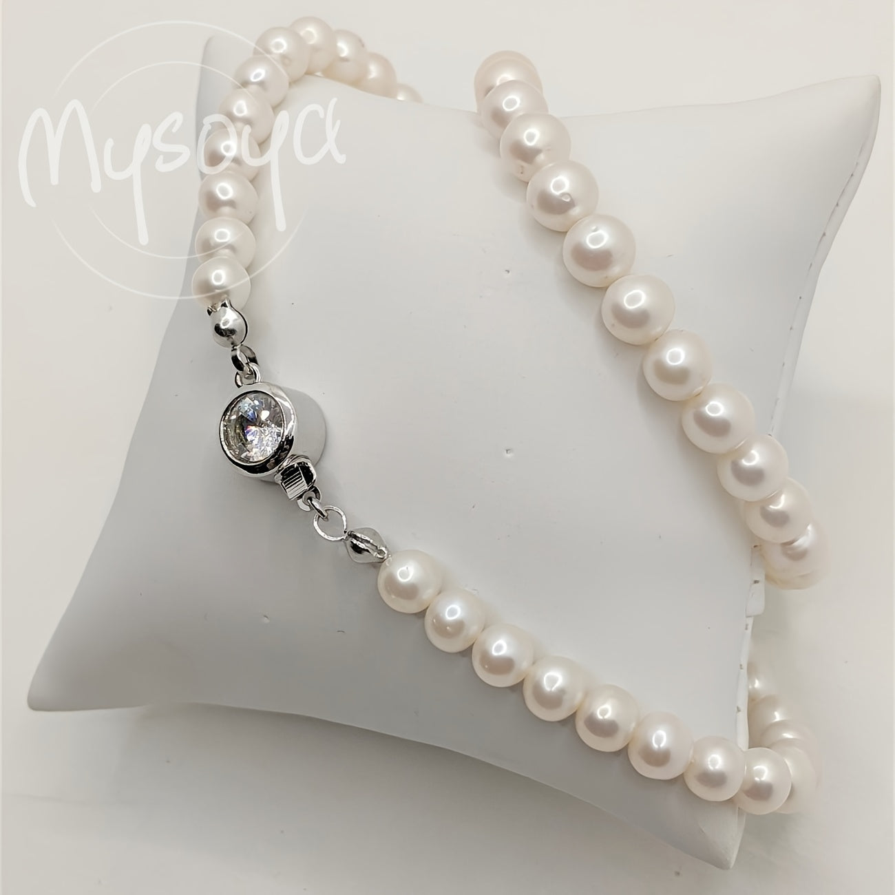 Handcrafted Freshwater Pearl Necklace: MYSOYA Elegant Exquisite Necklace with 6-7mm Round Gemstone. Perfect for Bridal Jewelry, Birthdays, Weddings, Anniversaries. Luxury Style for Any Season. Includes Valentine's Day Gift Box.