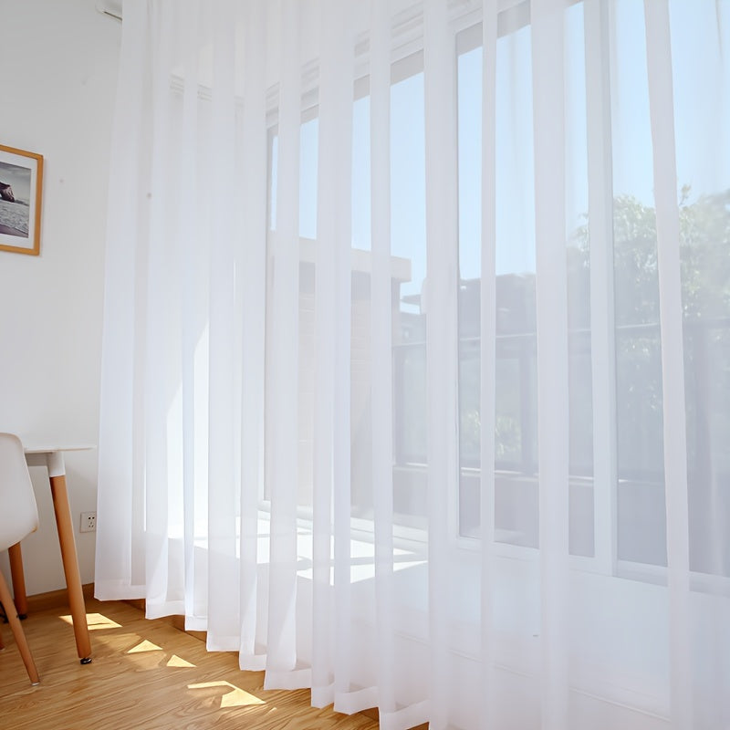 Chic and versatile, this elegant white chiffon curtain is perfect for adding a touch of sophistication to your living room, bedroom, office, or cafe decor. Plus, it's easy to clean and maintain, making it a practical and stylish addition to any space.