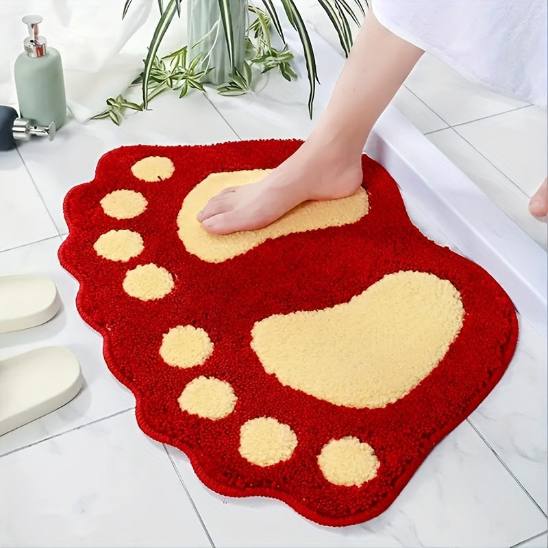 Paw Print Bathroom Floor Mat - Absorbent, Quick-Drying, and Non-Slip - Soft Kitchen Carpet Rug, Perfect for Bathroom, Bedroom, or Living Room - Ideal Home Decor and Bathroom Supplies