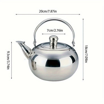 The Stainless Steel Teapot includes an Infuser for a flawless brewing experience of Coffee and Green Tea, suitable for both Home and Office settings.