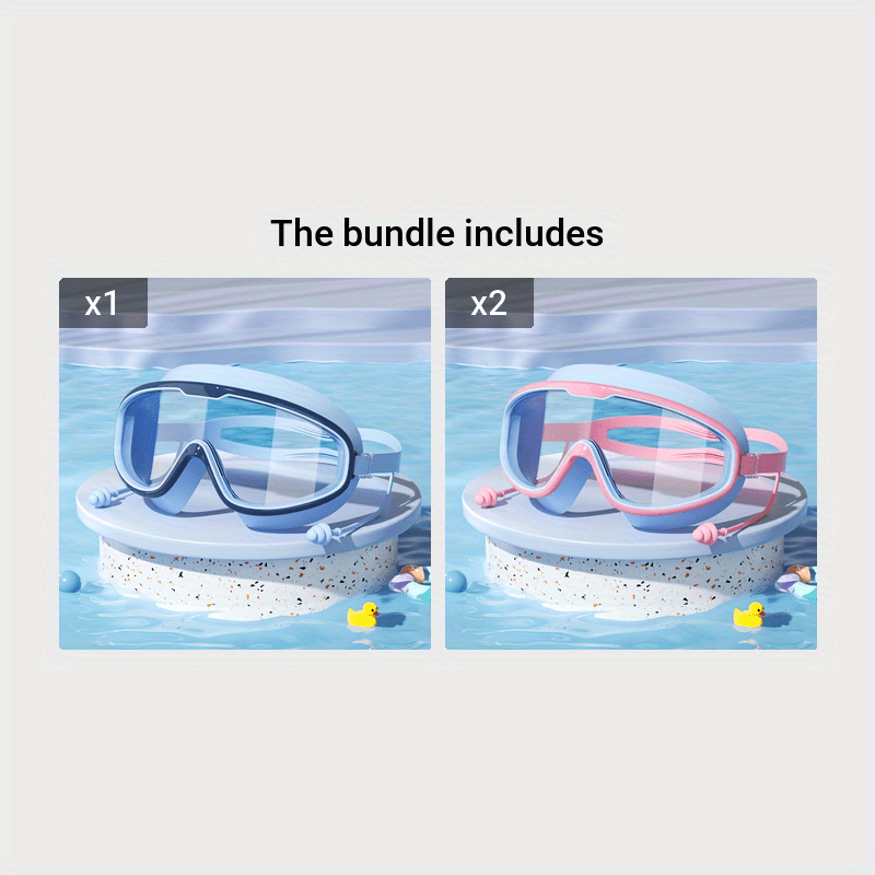 Large frame waterproof swimming glasses with anti-fog goggles, ideal for swimming training.