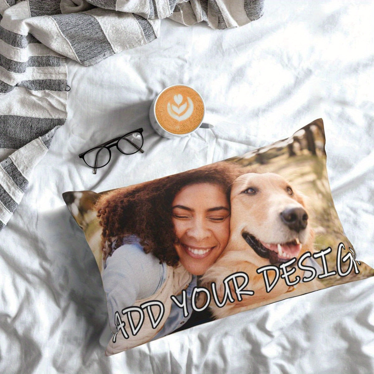 A unique square throw pillow cover featuring your own photo and special text - a great gift for birthdays, anniversaries. Made from soft polyester, this custom design pillow cover is a perfect personalized gift idea.