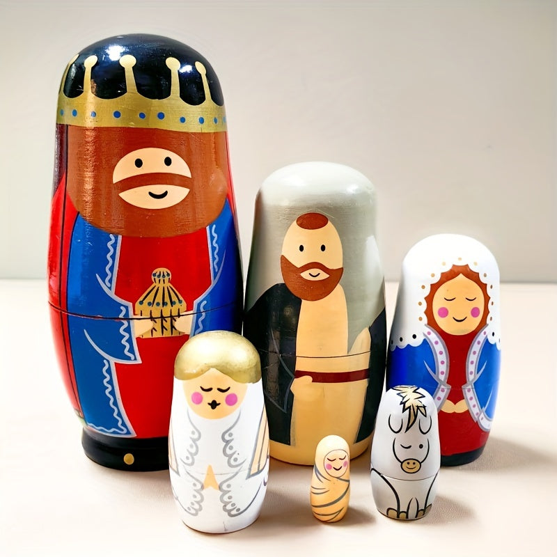 Puppet set, nesting dolls, stacked toys, handmade dolls - perfect gifts for children and holidays. Also great for home, office, wedding, and party décor.