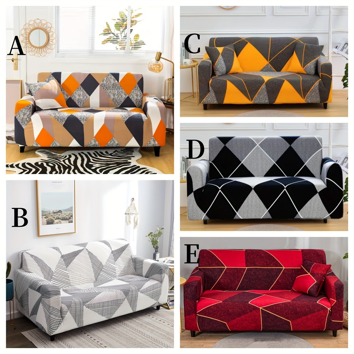 1 Printed Sofa Cover with 1 Free Cushion Cover