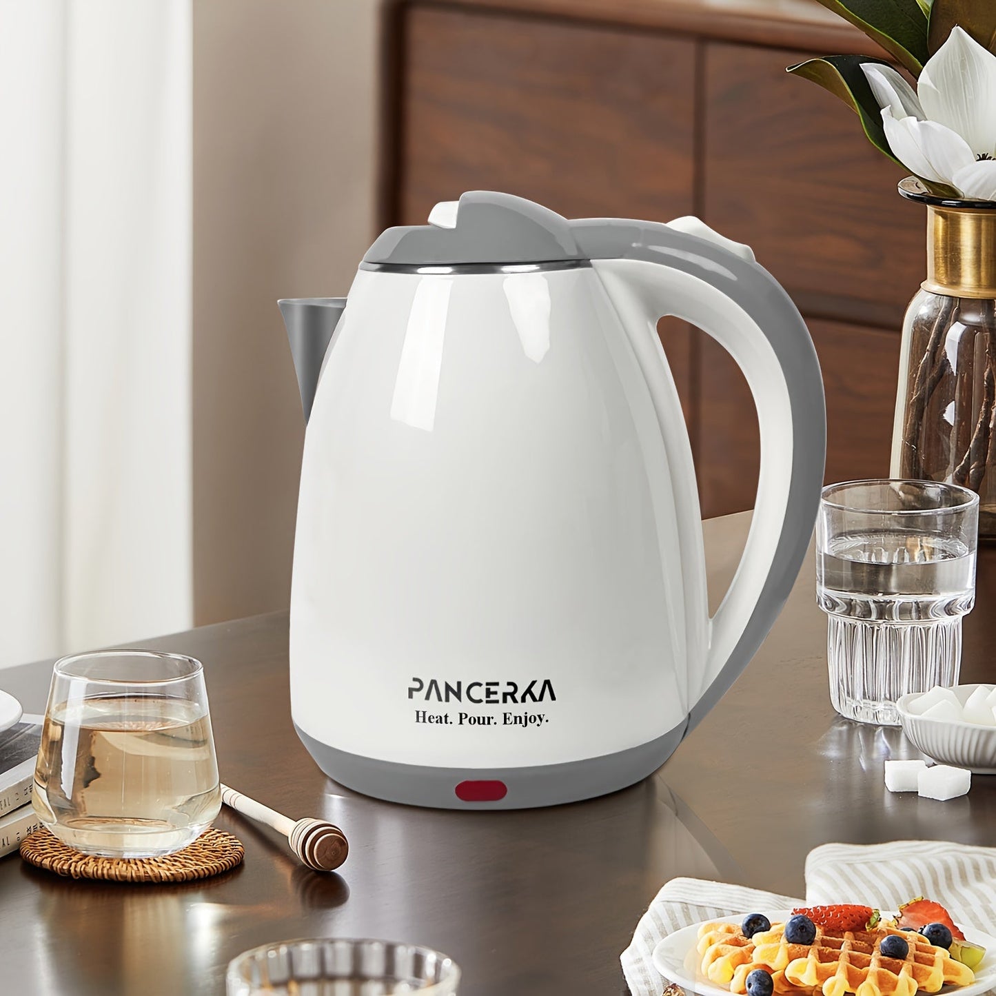 Electric Kettle by PANCERKA - 1.8L Capacity, 1500W Power, BPA-Free, Rapid Boil with Automatic Shut-Off & Anti-Scald Technology, Perfect for Brewing Coffee & Tea (EU Plug)