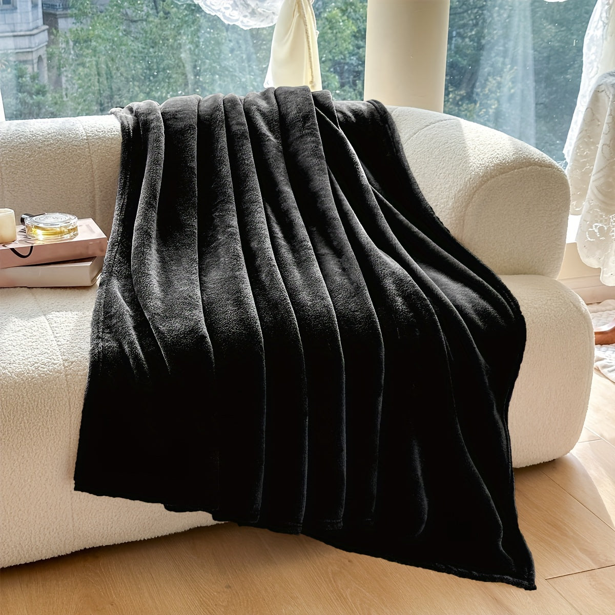 Soft and cozy fleece flannel throw blanket, perfect for keeping warm on the couch or while traveling. Luxury solid color design adds a touch of style to any bed. Easy to carry and use as a cover blanket.